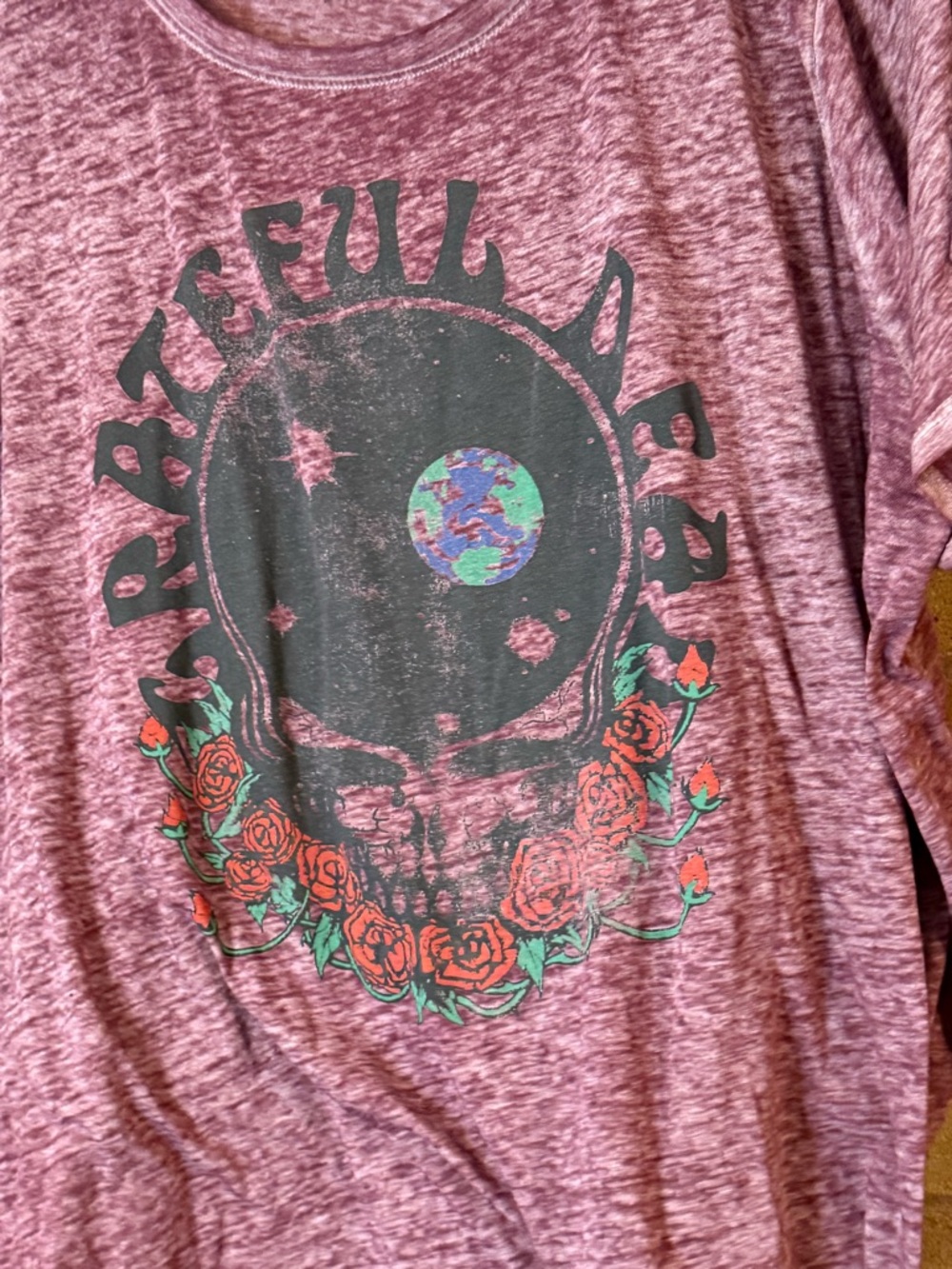 Maurice’s Grateful Dead Healed Skull Graphic Women's Burnout Tee -Purple - Picture 2 of 4